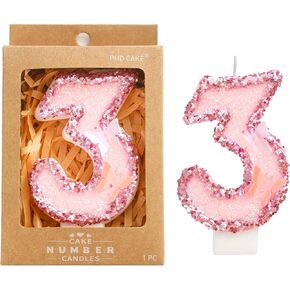 PHD CAKE 2.76 Inch Number 1 Pink Butterfly Birthday Candles, Butterfly Themed Number Candles, Cake Number Candles, Party Celebration
