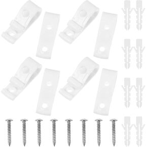 DOITOOL Roman Blinds 16 Sets Curtain P Clip Hooks with Screws Roller Shade Safety Chain and Cord Guide Fixation Hooks for Vertical Roman Roller Blinds Bead Chain Cord Control Roman Window Shades