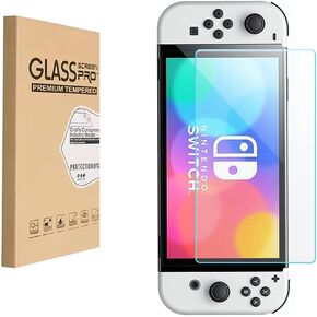 Tempered Glass Screen Protector for Nintendo Switch OLED Game Player 9H Transparent HD Clear Anti-Scratch Full Coverage Guard