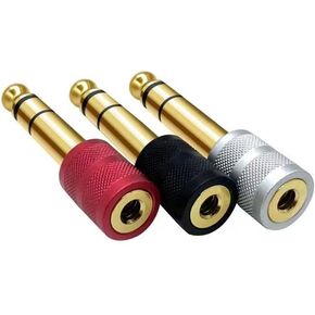 6.35mm 1/4" Male to 3.5mm 1/8" Female Stereo Audio Adapter Converter for Guitar Headphone Amplifier, Pack of 3 Gold Plated
