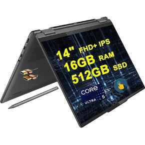 Lenovo Yoga 7 14 2-in-1 AI PC Laptop 14" FHD+ Touch (Glossy, Anti-Fingerprint) Intel 12-core Ultra 5 125U (>i7-1335U) 16GB DDR5 512GB SSD Backlit Fingerprint Thunderbolt with Pen Win11 + HDMI Cable