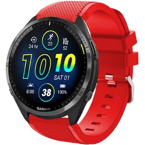 Lamshaw Compatible Garmin Forerunner 965 Bands, Classic Silicone Replacement Straps Compatible for Compatible for Garmin Forerunner 965 / Forerunner 265 46 MM Smartwatch