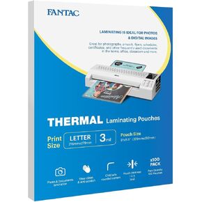 FANTAC Hot Thermal Laminating Pouches 3 mil 9x11.5 Inches Clear Laminating Sheets for Seal 8.5x11 Inches Photos and Documents 100 Sheets
