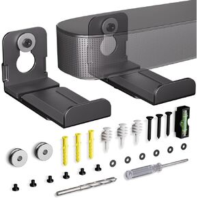 Sound Bar Mounts Under TV, Soundbar Mount Bracket Universal Speaker Wall Mount Shelf Adjust 3.4" to 5.8" for Samsung, Vizio, Lg, Sony, JBL, Bose and More Soundbar Mount Bracket with Hardware Kit