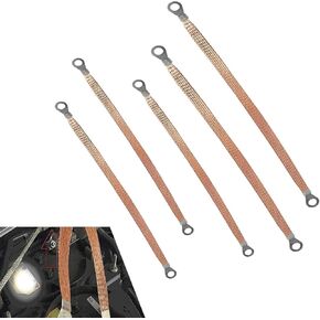 5 قطع من حزام التأريض لمحرك السيارة من Ajxn، 6 مم² 9.84 بوصة/12.99 بوصة صندوق توزيع مرن بثمانية فتحات، شريط توصيل سلك توصيل باب الجسر، علبة كابل توصيل ملحقات الأسلاك، للسيارات (ذهبي) in Kuwait