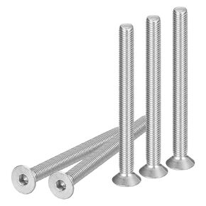 M8-1.25 x 80mm Flat Head Socket Cap Screws, 5 Pack 304 Stainless Steel Hex Socket Flat Head Screws, Full Thread, Countersunk Bolts
