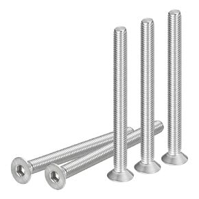 M8-1.25 x 80mm Flat Head Socket Cap Screws, 5 Pack 304 Stainless Steel Hex Socket Flat Head Screws, Full Thread, Countersunk Bolts
