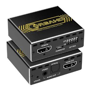 4K@60Hz HDMI 2.0 Audio Extractor Audio Converter,HDMI to HDMI,SPDIF Optical 7.1/5.1CH,Stereo 3.5mm,Supports Scaler,CEC,Dolby Digital Audio De-embed,HDCP 2.2/2.3 Bypass,for PS5,Xbox