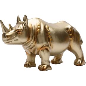 BRASSTAR Handmade Resin Rhinoceros Statue Collectible Figurine Home Office Decor Rhino Sculpture Wildlife Gift PTZD043
