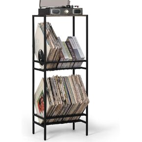 3 Tier Vinyl Record Player Stand Holds Up to 160 Albums, Large Record Player Table with Vinyl Record Holder Cabinet, Vinyl Record Storage Shelf, Turntable Stand Tall for Living Room, Office in Kuwait