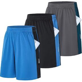 ZENGVEE Men’s 3 Pack Running Athletic Shorts 7" Quick Dry Workout Gym Shorts with Pockets for Basketball