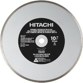 Hitachi 728767 10-Inch Wet and Dry Cut Continuous Rim Diamond Saw Blade for Tile and Stone