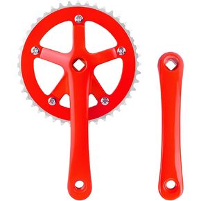 مجموعات كرنك الدراجة 44T-170 مم، مجموعة كرنك مربعة الشكل، دراجة ذات تروس ثابتة، سلسلة دائرية وكرنك ذات سرعة واحدة، مناسبة للدراجات ذات السرعة الواحدة ذات العتاد الثابت، 5 ألوان in Kuwait