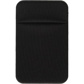 rrx-61 Credit Card Secure Holder Stick on Wallet (Lid) Discreet ID Holder Lycra Spandex Card Sleeves for Smartphones, iPhone 6, Samsung Galaxy Cell Phone Wallet Case 3M Adhesive - Black