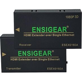 HDMI Extender Single CAT5E/6/7 PoC Full HD 1080P/3D, D-olby Digital/DTS, EDID Copy (Supports Cable up to 200 ft)