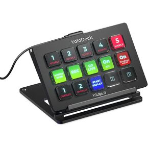 YOLOLIV YoloDeck, Studio Controller Keyboard, 15 Customizable LCD Keys, Trigger Actions on YoloBox Ultra/YoloBox Pro
