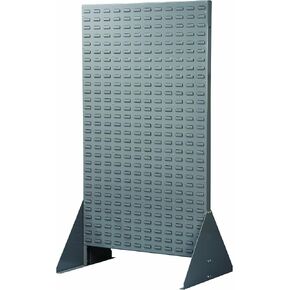 Akro-Mils 30661 Heavy Duty Single-Sided Steel Louvered Panel Standing Storage Rack Garage Organizer for Mounting AkroBin Storage Bins, 36-Inch L x 13-Inch W x 66-Inch H, Grey