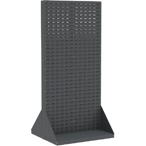 Akro-Mils 30661 Heavy Duty Single-Sided Steel Louvered Panel Standing Storage Rack Garage Organizer for Mounting AkroBin Storage Bins, 36-Inch L x 13-Inch W x 66-Inch H, Grey