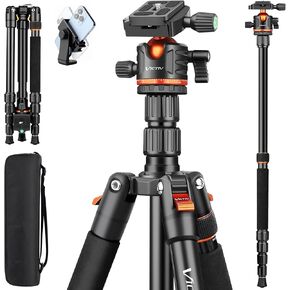 Victiv-Camera-Tripod-76-inch, Travel Tripod for Camera Aluminum Lightweight Compact, DSLR Tripod with Ball Head, Compatible with Canon Nikon Binoculars Laser Telescope, Cellphone Clip for Smartphone