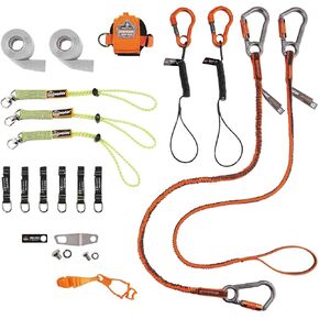 Tool Tethering Kit for Scaffholders, Includes Tool Lanyards and Attachments for Wrenches and Mallets, Ergodyne Squids 3187