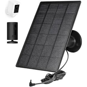 Ring Camera Solar Panel, Compatible with Ring Stick Up Cam Battery, Ring Spotlight Cam Battery, Not for Spotlight Plus/Pro, Waterproof 6V3W, 9.8 inch Long Charging Cable (Black)