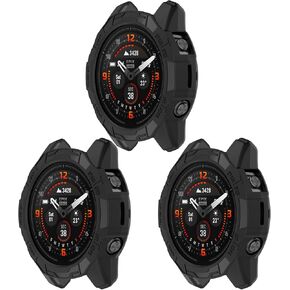 [3 Pack] TenCloud 7X Pro Solar Watch Cases Acceassories Compatible with Garmin Fenix 7X Solar/Fenix 7X Pro Solar/Fenix 7X Pro Sapphire Solar 51mm Smartwatch (Black+Black+Black)
