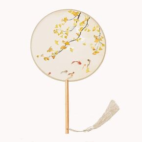 Traditional Chinese pattern translucent round hand fan, for party, photograph, dancing activities and home decoration (Teal)