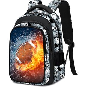 School Backpack for Boys - Soccer Boys Backpack for Kids Children Teens Elementary Middle School - 17″ Sport Bookbag Travel Back Pack for Age 6-18 in Kuwait