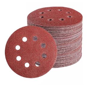 100 Pcs Abrasive 5 Inch Sanding Disc 8 Hole 80 Grit Sandpaper Round Sandpaper