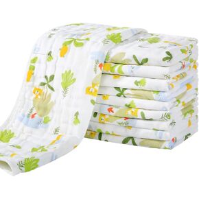 قماش تجشؤ موسلين للأطفال من 10 قطع من مناشف الأطفال المصنوعة من القطن بنسبة 100% للأولاد والبنات، مقاس كبير 50.8 سم × 25.4 سم، فائقة النعومة وذات قدرة على الامتصاص. in Kuwait