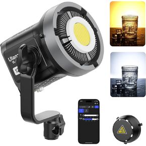 ULANZI V-Mount LED Video Light COB Continuous Output Lighting, 120W Bi Color 2700K-6500K COB Bowens Mount Photography Fill Light 20700lux/1m 20 Preset Effects with APP Control Studio Light in Saudi Arabia