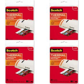 Scotch Photo Size Thermal Laminating Pouches, 5 mil, 6 x 4, 20/Pack, 4 Pack