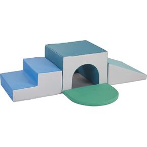 Factory Direct Partners 10408-AS SoftScape Single Tunnel Play Foam Climber Plus, Beginner Toddler Soft Structure for Active Playtime (5-Piece Set) - Assorted