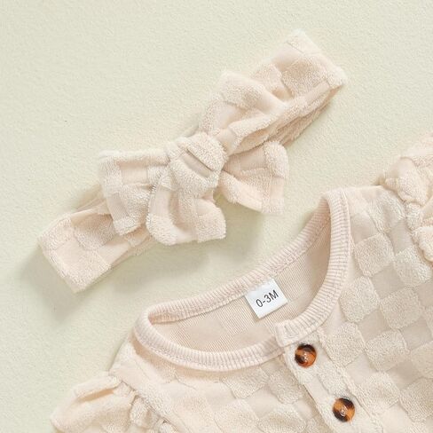 Kurizud طفلة الخريف الشتاء الملابس كشكش طويل Seeve رومبير بلوزات و القوس فستان أطفال مع سروال داخلي عقال الوليد فتاة الزي in Kuwait