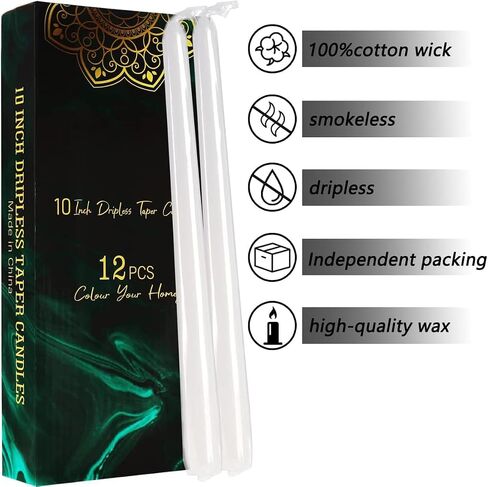 12PCS 10-Inch Black Bleeding Taper Candles,Vampire Tears Taper Candles- Unscented Ideal for Halloween, Christmas, Rituals, and Themed Party Decor in Kuwait