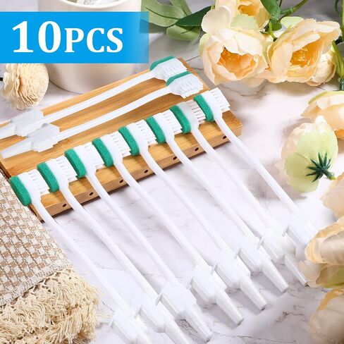 10 Pcs Suction Swab Toothbrush Care Swab Suction Toothbrush Disposable Oral Swabs Toothbrush for Suction Machine Sponge Individually Wrapped for Elderly Adults Oral Dental Mouth Care (Green) in Saudi Arabia