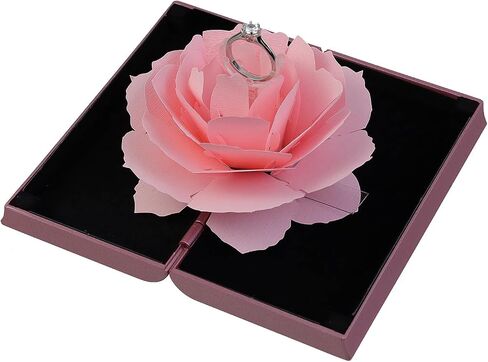 1pcs Rose Wedding Ring Box Ring Case for Engagement, Rose Jewelry Storage Holder, Red Heart in Saudi Arabia