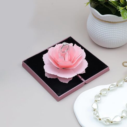 1pcs Rose Wedding Ring Box Ring Case for Engagement, Rose Jewelry Storage Holder, Red Heart in Saudi Arabia