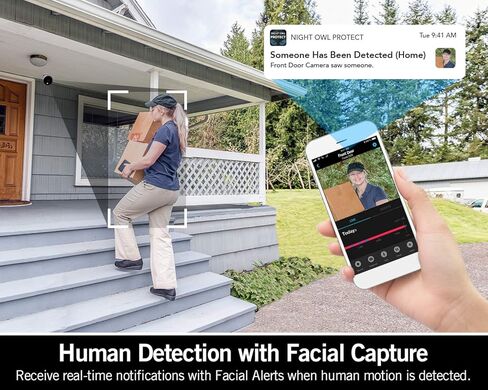 كاميرا Night Owl تعمل بالتيار المتردد بدقة 1080 بكسل عالية الدقة وواي فاي IP داخلية/خارجية مع رؤية ليلية بطول 100 قدم، وصوت ثنائي الاتجاه، وأضواء كاشفة مدمجة، وزاوية عرض واسعة، وتطبيق عرض مجاني عن بُعد in Kuwait