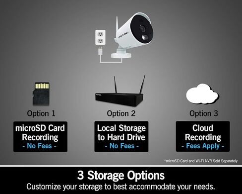 كاميرا Night Owl تعمل بالتيار المتردد بدقة 1080 بكسل عالية الدقة وواي فاي IP داخلية/خارجية مع رؤية ليلية بطول 100 قدم، وصوت ثنائي الاتجاه، وأضواء كاشفة مدمجة، وزاوية عرض واسعة، وتطبيق عرض مجاني عن بُعد in Kuwait