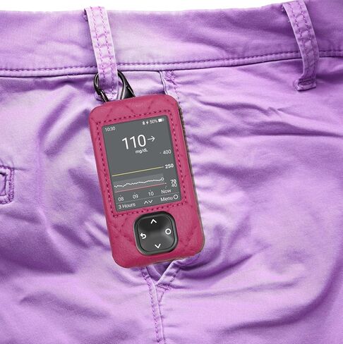 حافظة جلدية منقوشة من SNK مع واقي شاشة وحبل لجهاز استقبال Dexcom G7 / G6 (أسود) in Kuwait