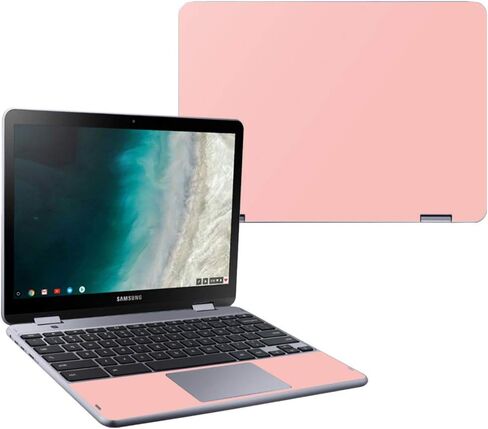 Mightyskins Skin Compatible with Samsung Chromebook Plus LTE (2018) - Solid Blush | Protective, Durable, and Unique Vinyl Decal Wrap Cover | Easy to Apply, Remove, and Change Styles | Made in The USA in Saudi Arabia