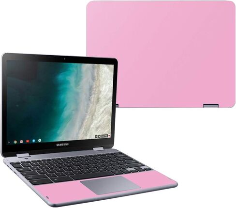 Mightyskins Skin Compatible with Samsung Chromebook Plus LTE (2018) - Solid Blush | Protective, Durable, and Unique Vinyl Decal Wrap Cover | Easy to Apply, Remove, and Change Styles | Made in The USA in Saudi Arabia
