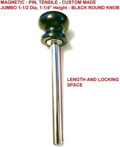 SBD’s World Class Magnetic Hitch Pins 4-1/4" Locking Length | Hard Plastic Round T Handle Knobs | Universal Fitness Eqpt Weight Stack SELECTOR Key - Cotterless 3/8" Dia Chrome Pl Steel Shaft in Kuwait