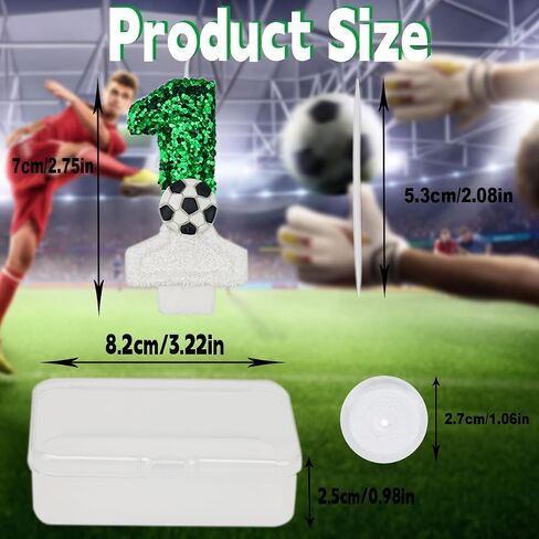 Soccer Birthday Candles, Birthday Number Candles,Glitter Number 6 Candle Cake Topper with Sequins for Anniversary Celebrations Soccer Supplies Party Decorations (Number 6) in Kuwait
