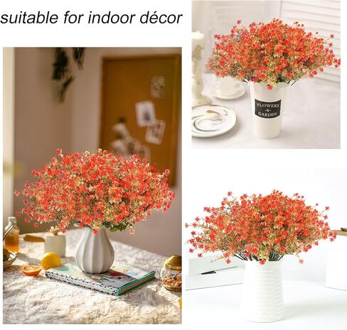 10 Bundles Artificial Fall Boxwood Shrubs, Faux Outdoor Indoor Plastic Plants UV Resistant No Fade Autumn Plants for Home Garden Patio Festival Thanksgiving Decoration (Green Orange) in Saudi Arabia