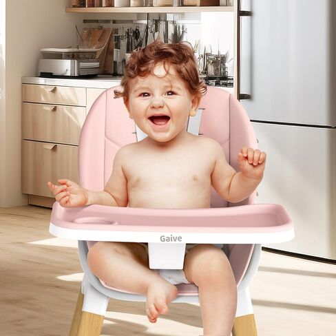 8 in 1 Highchair, Convertible Wooden Baby High Chair with Tray, Adjustable High Chair for Babies and Toddlers, Easy to Clean, Grow with Family|Booster|Learning Table|High Stool in Saudi Arabia