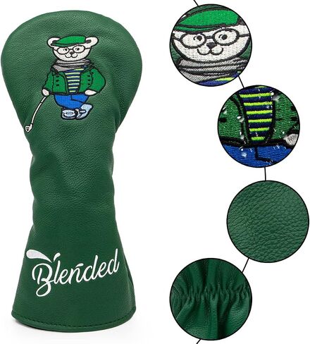 Golf Club Covers for Driver, Fairway, Hybrids - 4 Options - Golf Driver Headcover/Golf Fairway Wood Head Cover/Hybrid Headcover for Men/Women Golfer - Green Synthetic Leather in Saudi Arabia