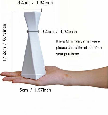 Small Vase,Small White Ceramic Vase,Small Flower Vase,Bud Vase,Small Porcelain Vase,Small Rustic Vase,Small Matte Vase,Small Minimalist Vase for Living Room,Bedroom, Dining Room,Kitchen,Office Decor in Saudi Arabia