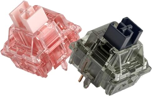 حافظة Gateron Ink v2 باللون الوردي الشفاف مع مفتاح خطي 5 دبابيس مشحم مسبقًا للوحة المفاتيح الميكانيكية MX (36 قطعة، الحبر الوردي v2) in Kuwait